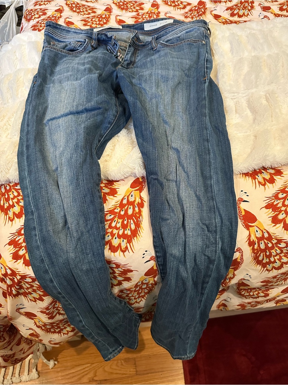 Pilcro and the Letterpress Straight Leg Jeans in Medium Blue